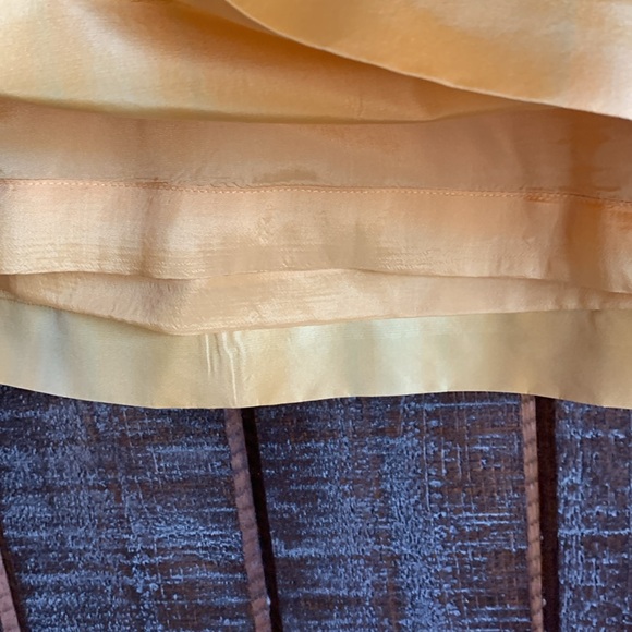 Banana Republic Butter Yellow Gold Pleated Silk Skirt Size 4 - Picture 8 of 15